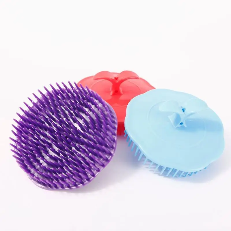 1Pcs Scalp Massagers Round Comb Black Hair Comb For Women Men Shower Brush Scalp Wash Clean Hair Tool