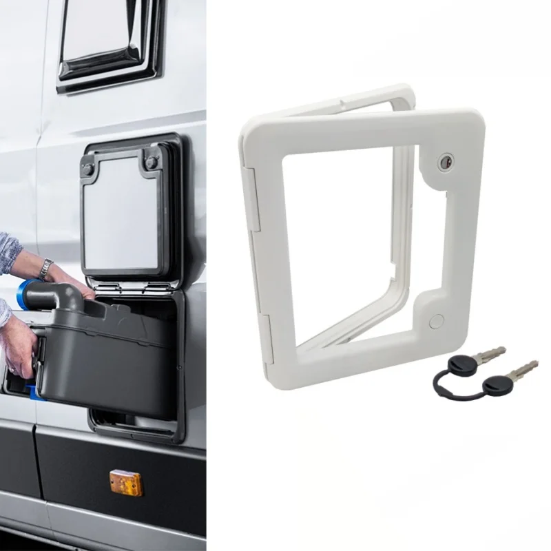 RV-Kassetten-Toiletten-Zugangsluke, weiße Servicetür, 3 robuste Abfalltankabdeckungen für Thetford Caravan Camper Wohnmobil-Zubehör