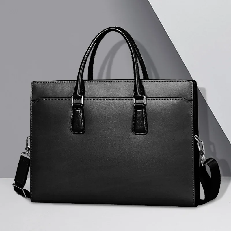 New Handbag Genuine Messenger Luxury Brand Bag Leather Bags Password Lock Laptop Briefcase Top Layer Cowhide Business Men's Bag