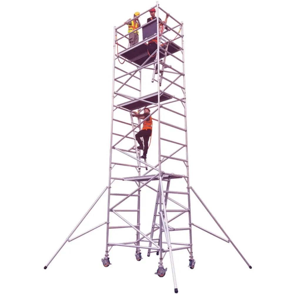 

Aluminum alloy scaffolding thickened construction site decoration mobile ladder movable hand scaffolding factory direct sales