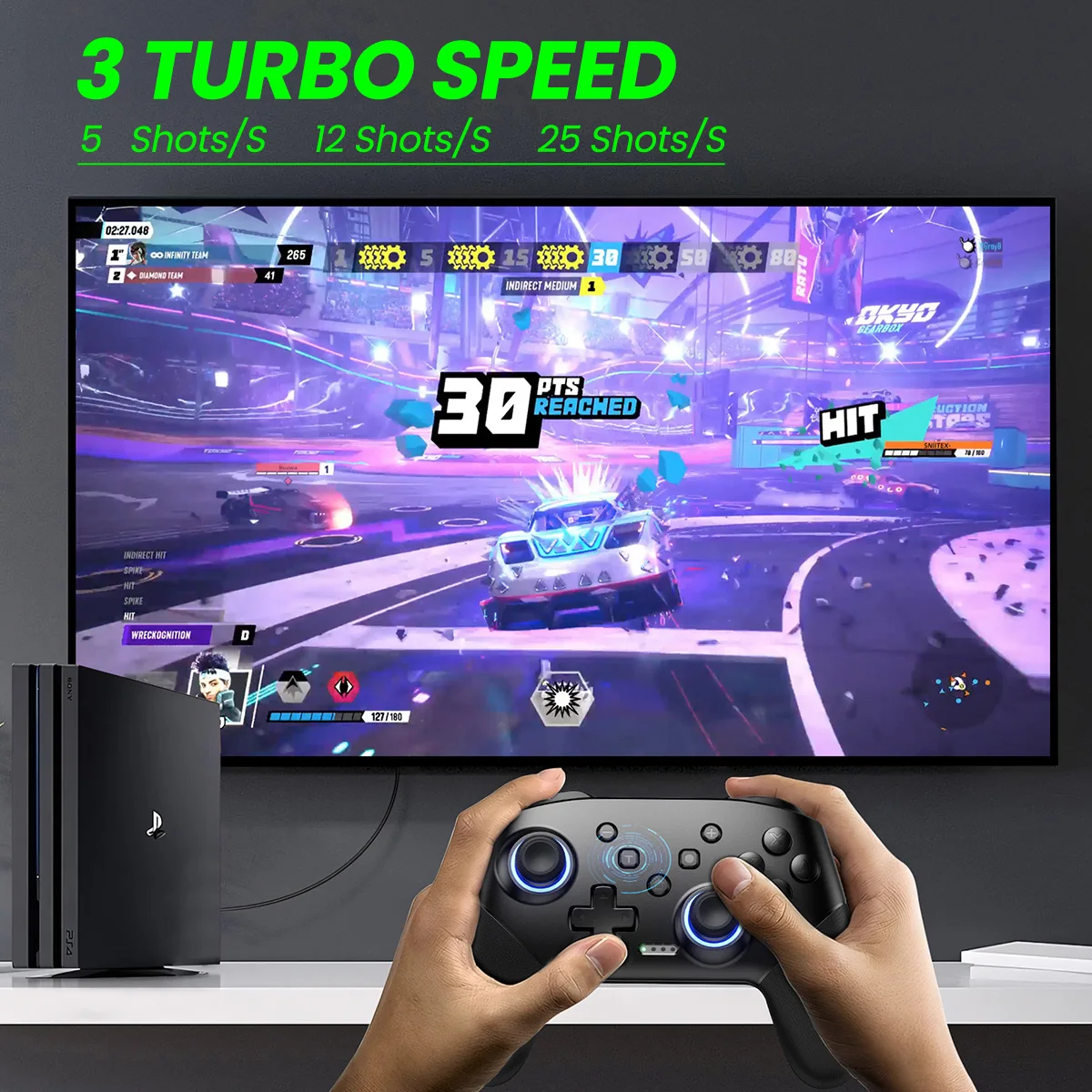 وحدات تحكم التبديل اللاسلكية، متوافقة مع وحدات تحكم Switch Pro للتبديل/Switch Lite/OLED/PC، بطارية بمفتاح واحد 1000 مللي أمبير في الساعة #5