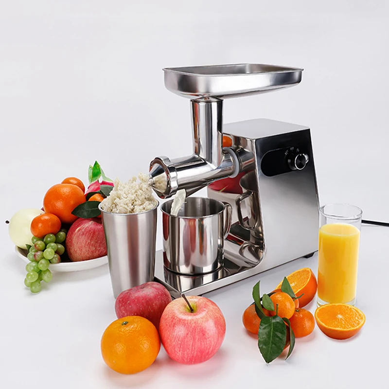 200W Slow Masticating Auger Juicer Fruit Wheat Grass Vegetable Orange Juice Extractor Juicing Machine 220V