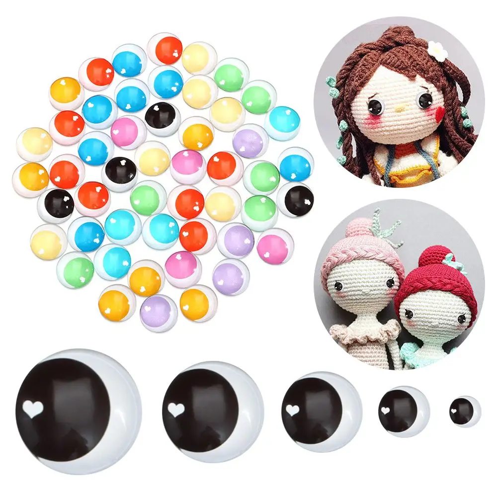 50PCS 6/10/16/20/25mm DIY Puppet Jewelry Findings Glass Doll Eyes Cabochon Flat Eyeballs Toys Accessories Round Eyes