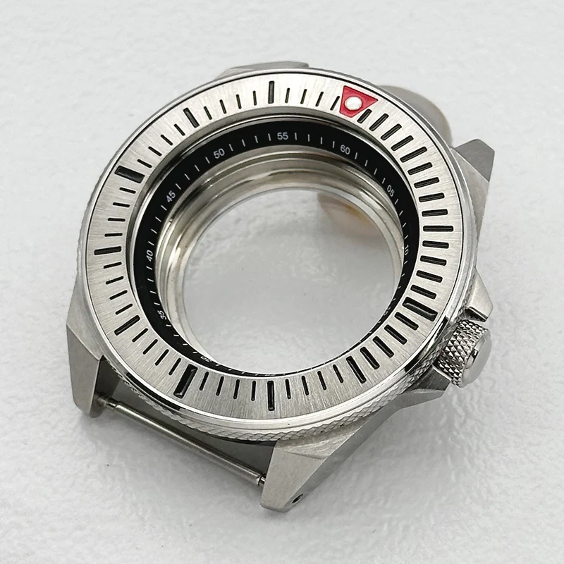 44mm Silbernes King Samurai Uhrengehäuse mit Transparentem Boden, Passend für NH34 NH35 NH38 NH36 4R 7S Uhrwerke, Saphirglas Uhrengehäuse zum Nachrüsten – Detail 6