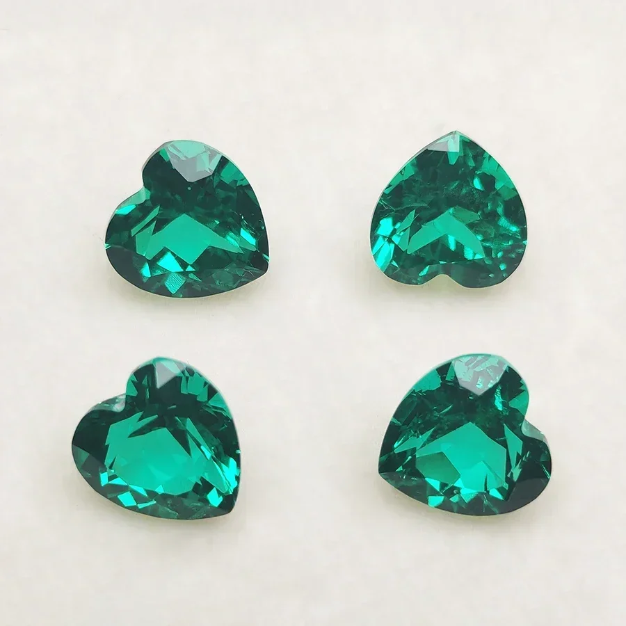 Lab Grown Colombia Emerald Green Heart Shape Charms Beads Gemstone VVS1 Selectable AGL Certificate Charms DIY for Jewel Making