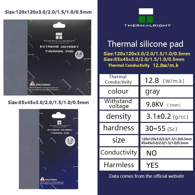 Thermalright ODYSSEY thermal pad dissipazione del calore Pad in Silicone CPU/GPU scheda grafica Pad termico scheda madre Pad grasso in Silicone