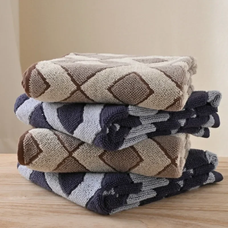 Japanese-style Unprinted Cotton Towel Liangpin Plaid Pure Cotton Thickened Face Towel Terry Soft Bathroom Simple Face Towel