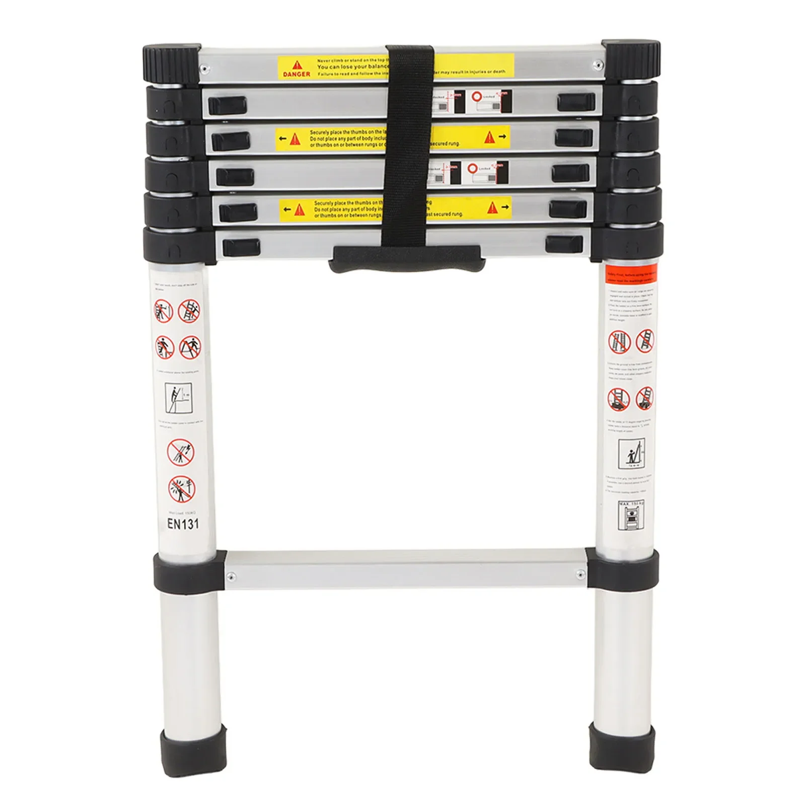 2M Portable Telescopic Aluminum Ladder One Button Extension Step Ladder Aluminum Alloy Folding Multi Purpose Househol Tool