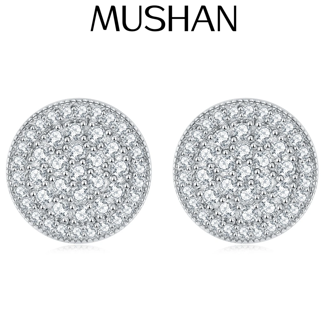 MuShan Brand Jewelry 925 Sterling Silver Earrings Zircon 5A Drop Party for Girlfriend Real Gold Plated Fine Jewelry Earring