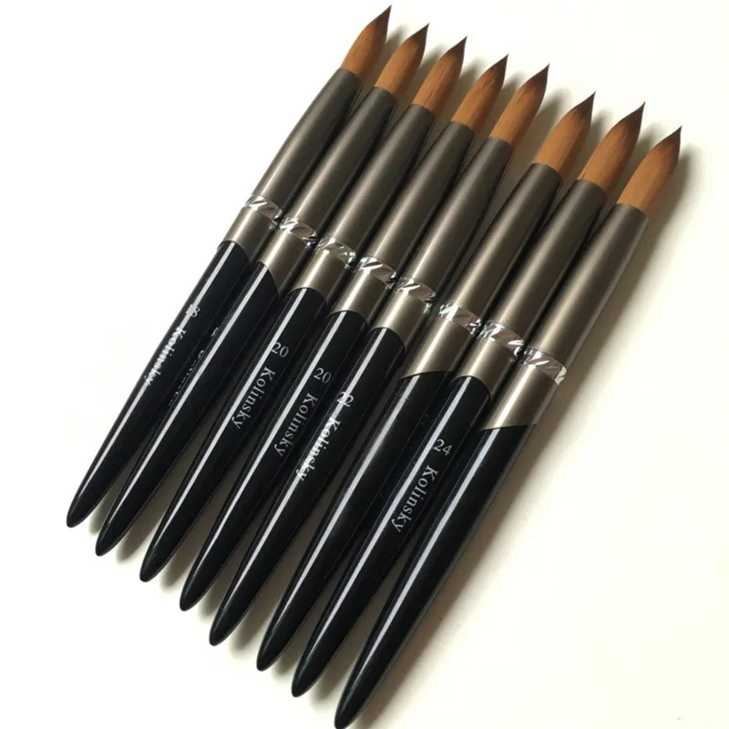 

Pure Kolinsky Round 1pcs 18#16 Nail Art Brush Set Polish Acrylic UV Gel Carving Builder Painting Drawing Pen Cuticle Pusher Tool