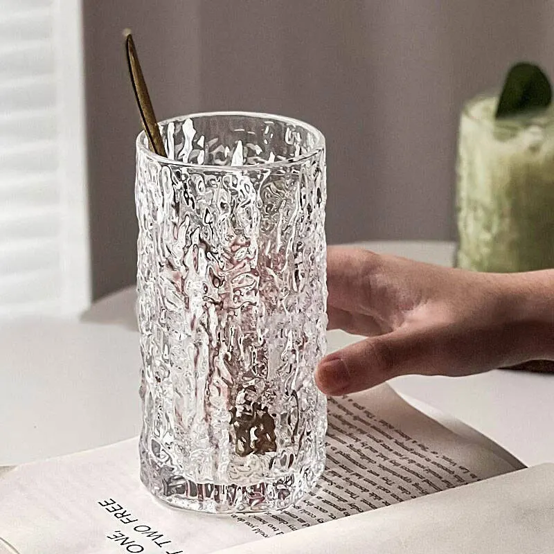 340ml Modern Wine Glass Tree Patterned Glass Cup Creative Cocktail Glass Iced Coffee Mug Juice Soda Water Cups Coffeeware 2pcs