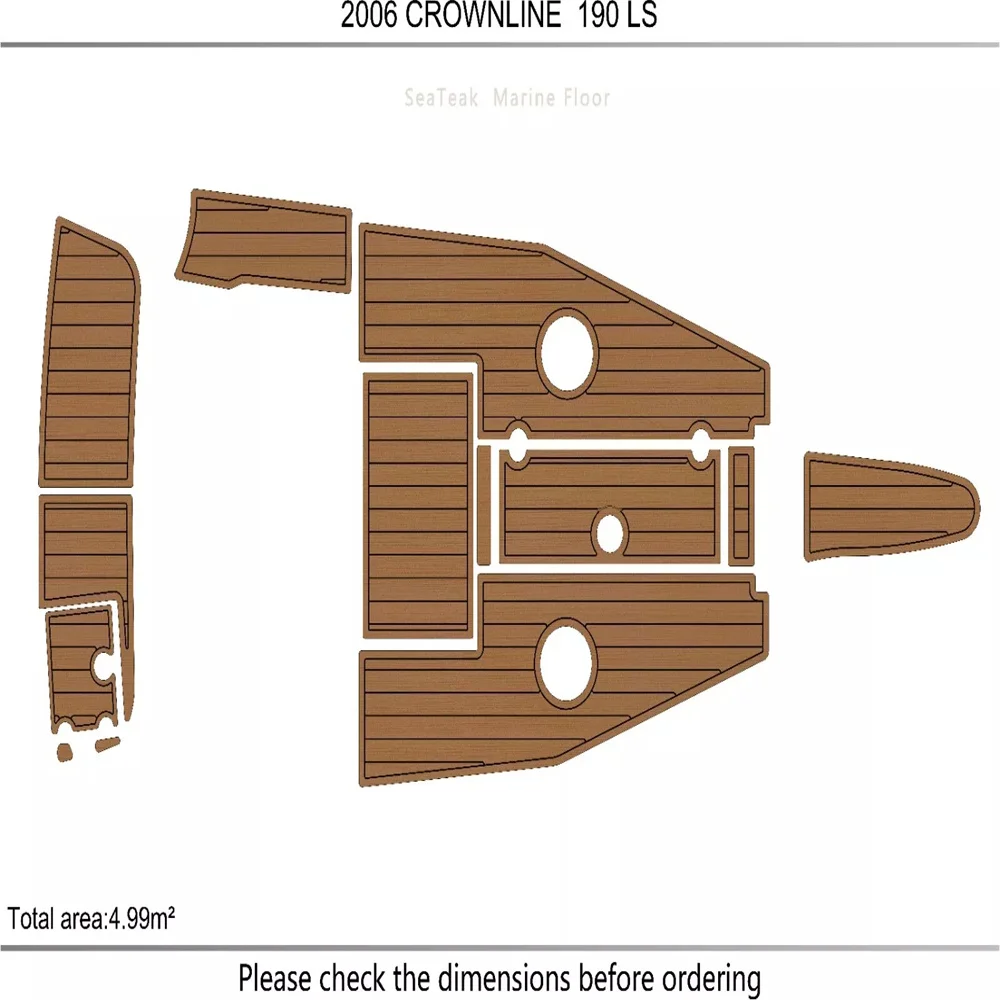 

2006 CROWNLINE 190 LS Cockpit swimming platform Pads 1/4" 6mm EVA Faux Teak Mat SeaDek MarineMat Gatorstep Style Self Adhesive