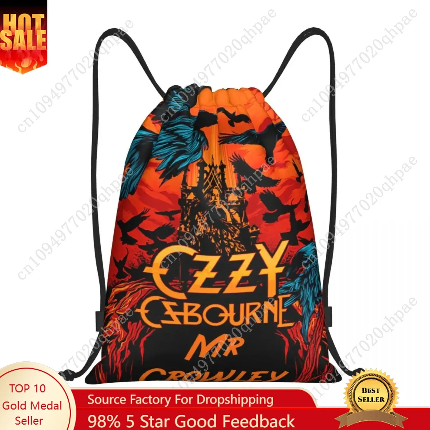 

Custom Ozzy Osbourne Drawstring Bags Women Men Foldable Gym Sports Sackpack Heavy Metal Band Rock Shopping Storage Backpacks