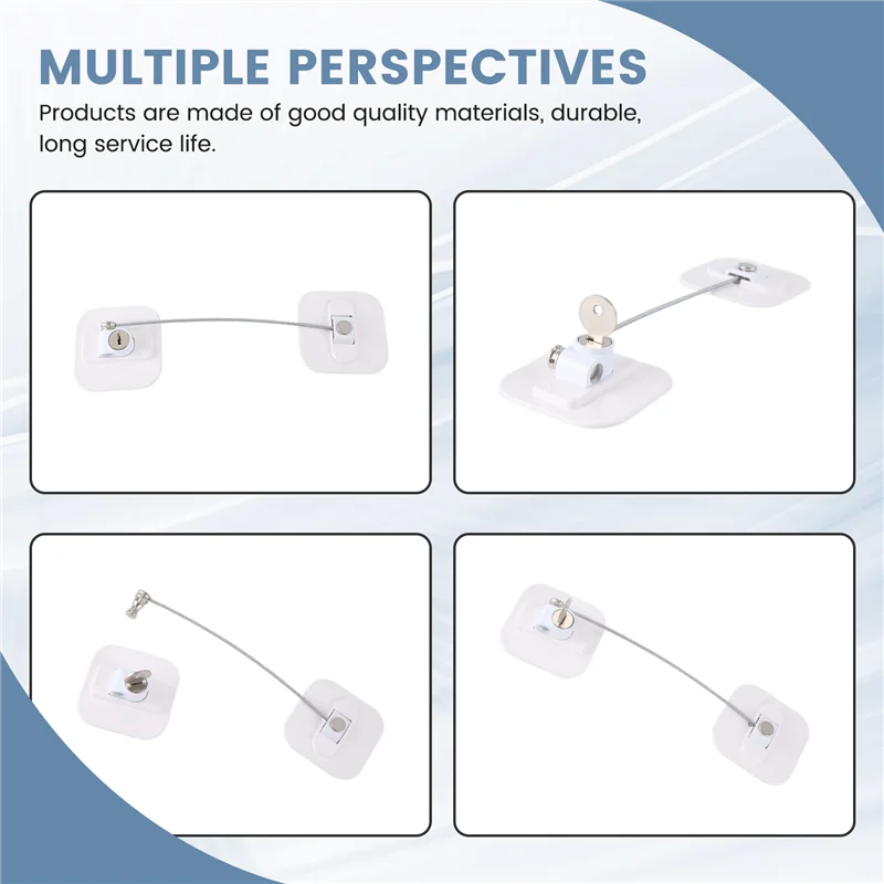 A92Z Refrigerator Lock, Mini Fridge Lock With Key For Adults, Lock For A Fridge, Cabinet Door(White 2Pack)