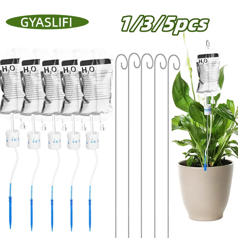 350ml Plant Water Bag  Irrigation Drip Bag with Metal Hooks Self Watering Devices with Adjustable Water Outlet Speed Plant