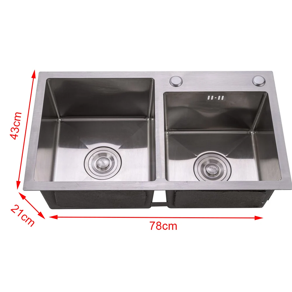 Waterfall Sink Kitchen Stainless Steel Topmount Sink Wash Basin Double Sink Creative Stainless Steel Kitchen Sinks