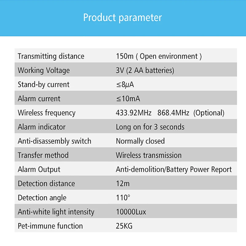 Staniot 433 Mhz Mini Outdoor PIR Bewegingsmelder Smart Home Menselijk Infrarood Lichaam Beveiliging Inbraakalarm Sensor 110 °   met huisdierbestendig