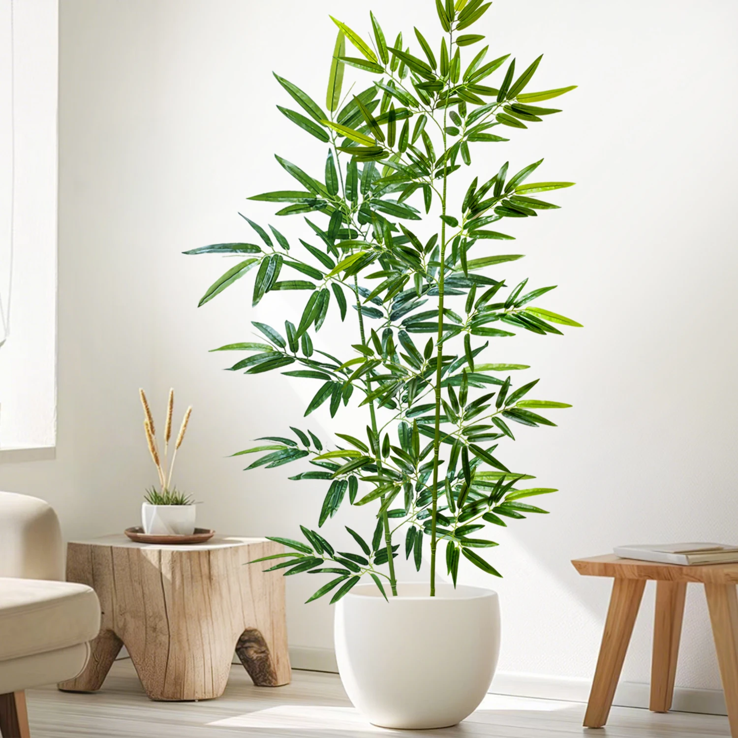 120-240cm/94,4in Künstliche Bambus- und Monstera-Pflanzen, Künstliche Palmen, Hohe Grünpflanzen, Geeignet für Zuhause, Garten und Zimmer – Detail 14
