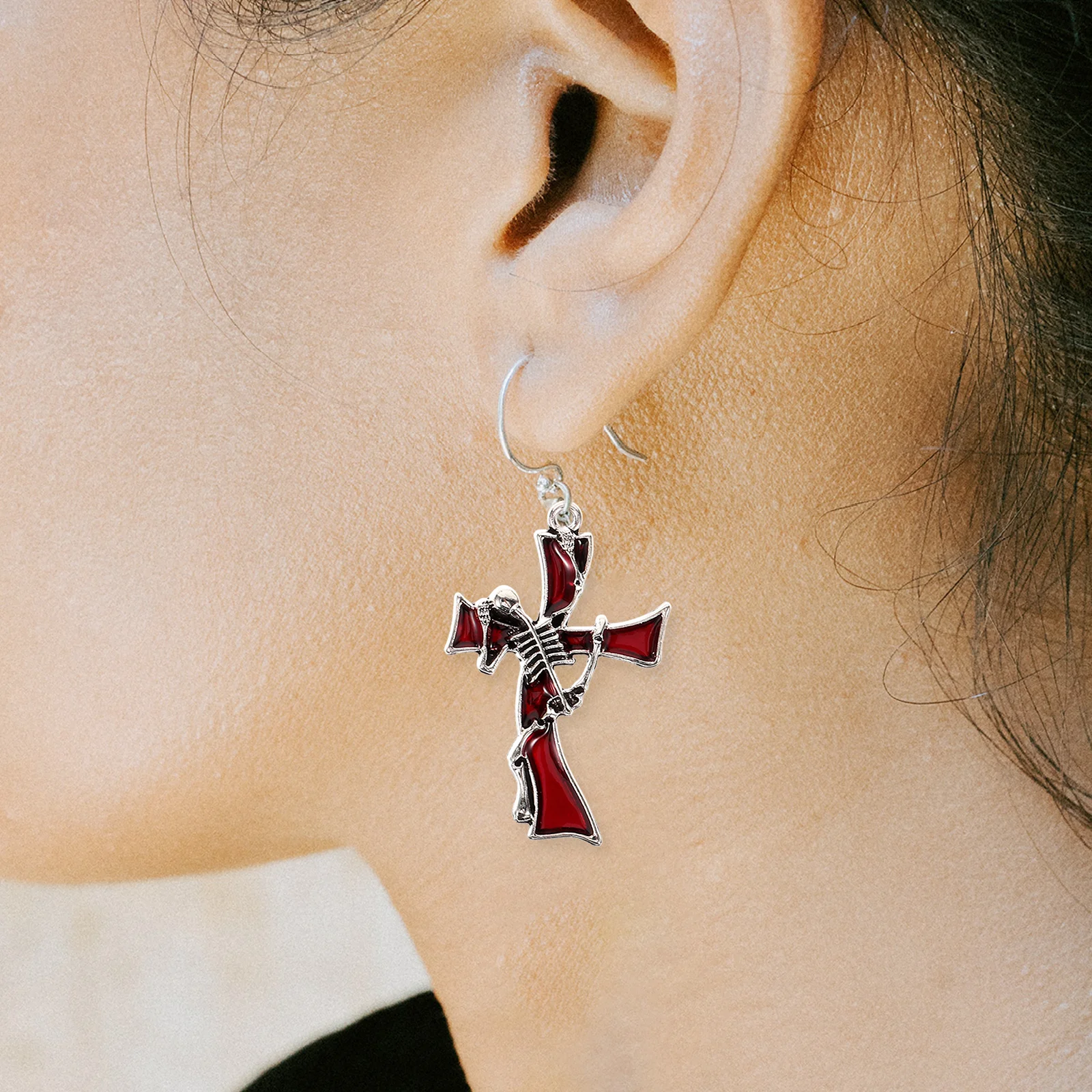 

1 set Jewelry Making Charms Alloy Dripping Cross Coffin Pendants Shaped Hanging Earrings Accessories Necklace Materials