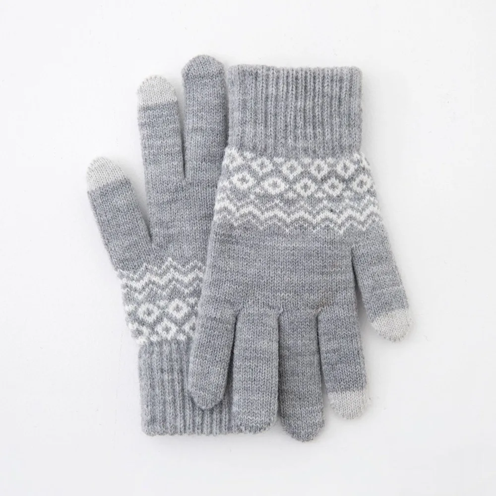 Neue Touchscreen-Winterhandschuhe, warme gestrickte Touchscreen-Handschuhe, Vollfinger-Skihandschuhe für Herbst und Winter