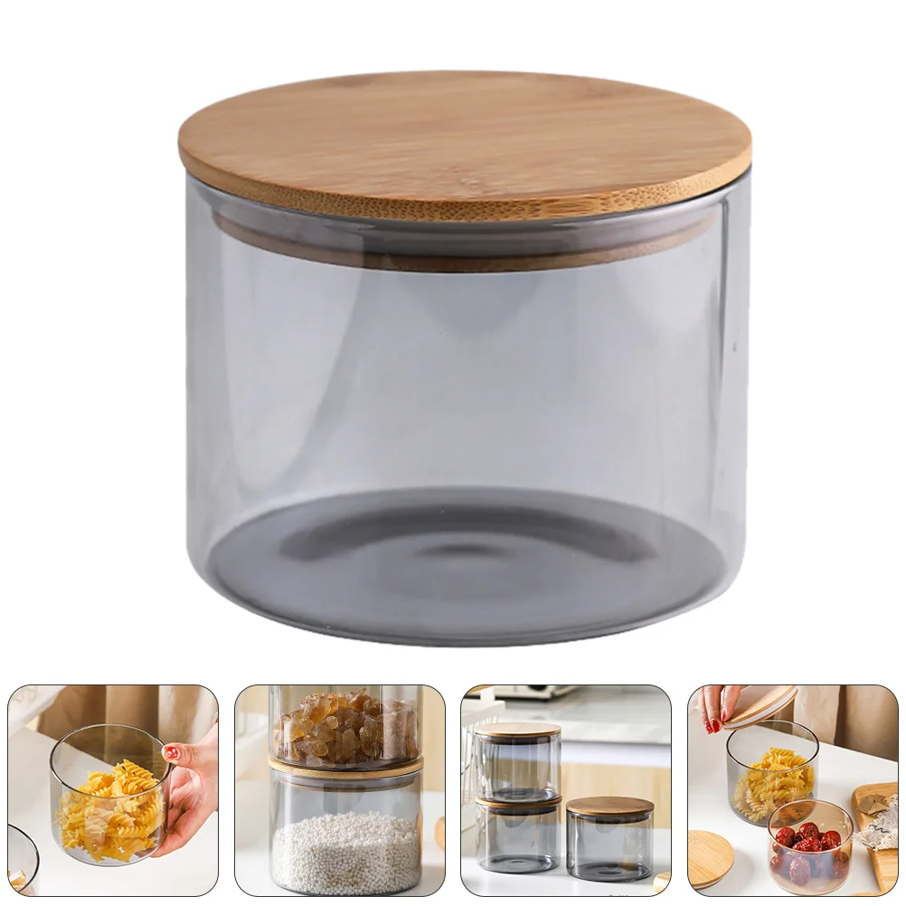 

1Pcs Food Storage Jar Glass Sealed Canister for Snacks Nuts Dried Fruit Cereals Tea Coffee Convenient Wide Mouth Easy Clean