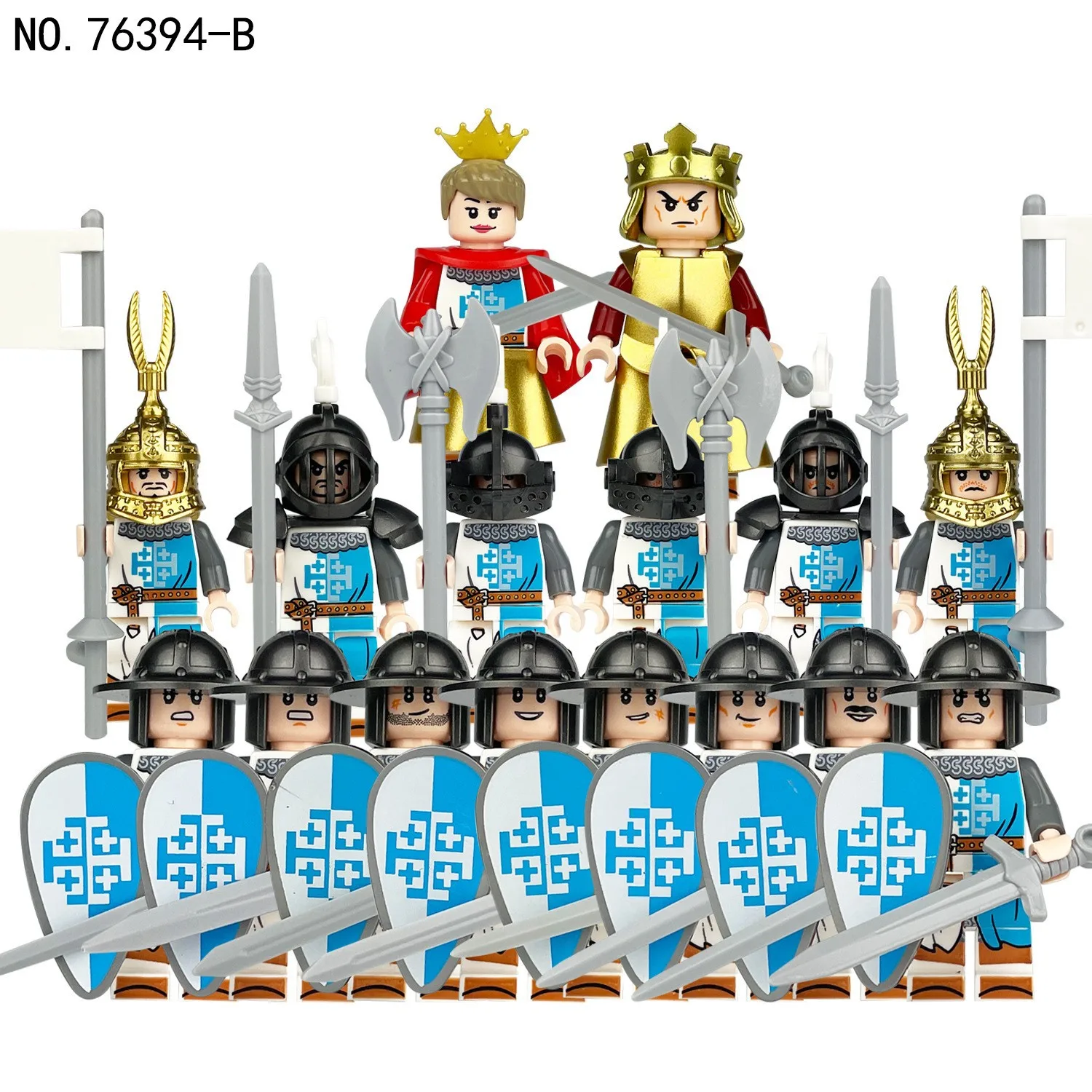 Baustein-Ritterfiguren, Kriegspferd-Humanoidpuppen, Minifiguren, Kinderspielzeug, Cartoon-Figuren für Geburtstagsgeschenke.