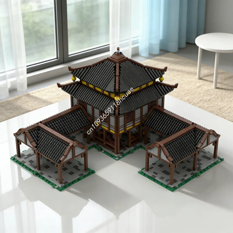 

6676 деталей MOC: Игровой набор «Городское централизованное управление» по игре Age of Empires, модель восточноазиатского города, конструктор, архитектурный подарок на Рождество, развивающая игрушка, строительные блоки