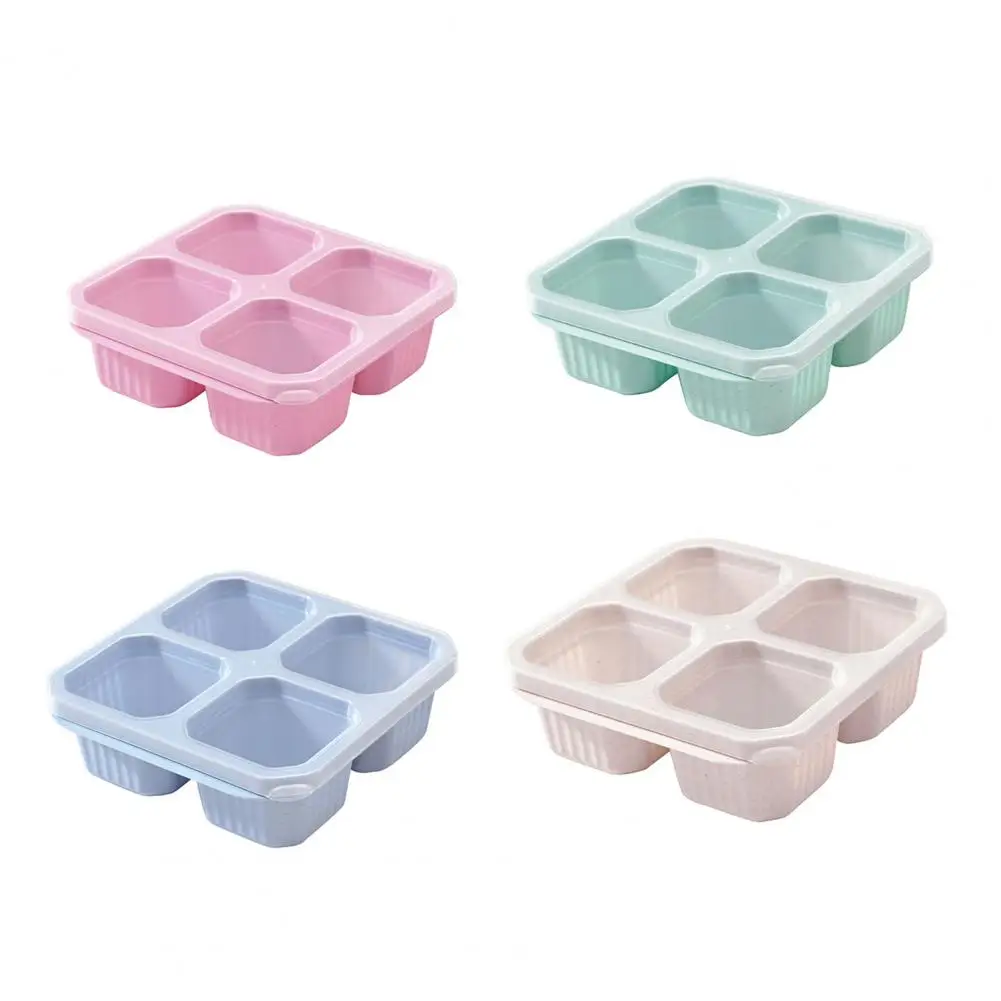 Snack Compartment Box Portable Snack Organizer 4 Pack Snack Boxes with 4 Compartments Reusable Food Storage Containers for Kids