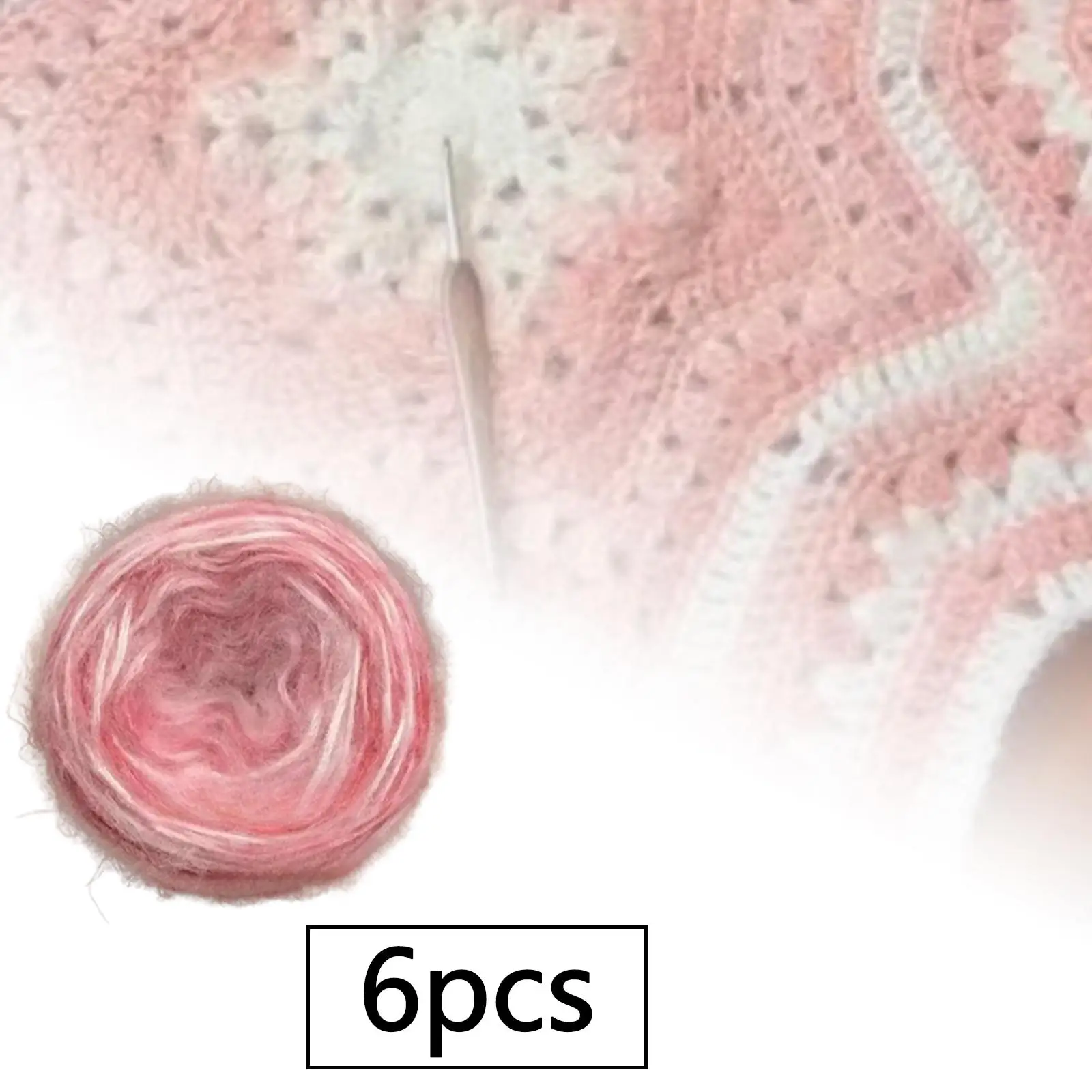 

6 Pieces Gradient Color Yarn Material DIY Project Multicolor Yarn for Beginner