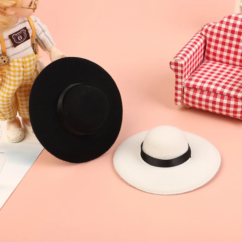 Doll Dollhouse DIY Toys Pretend Play Toy for Girl Collection Gifts Top Hat Miniature Craft Hats Doll Clothes Accessories Mini