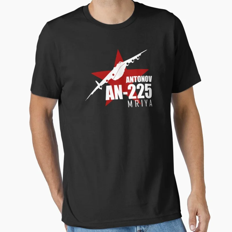 

An-225 Mriya Air transport The Great Antonov 100% cotton printed T Shirt for men large size Adult tops S-6XL