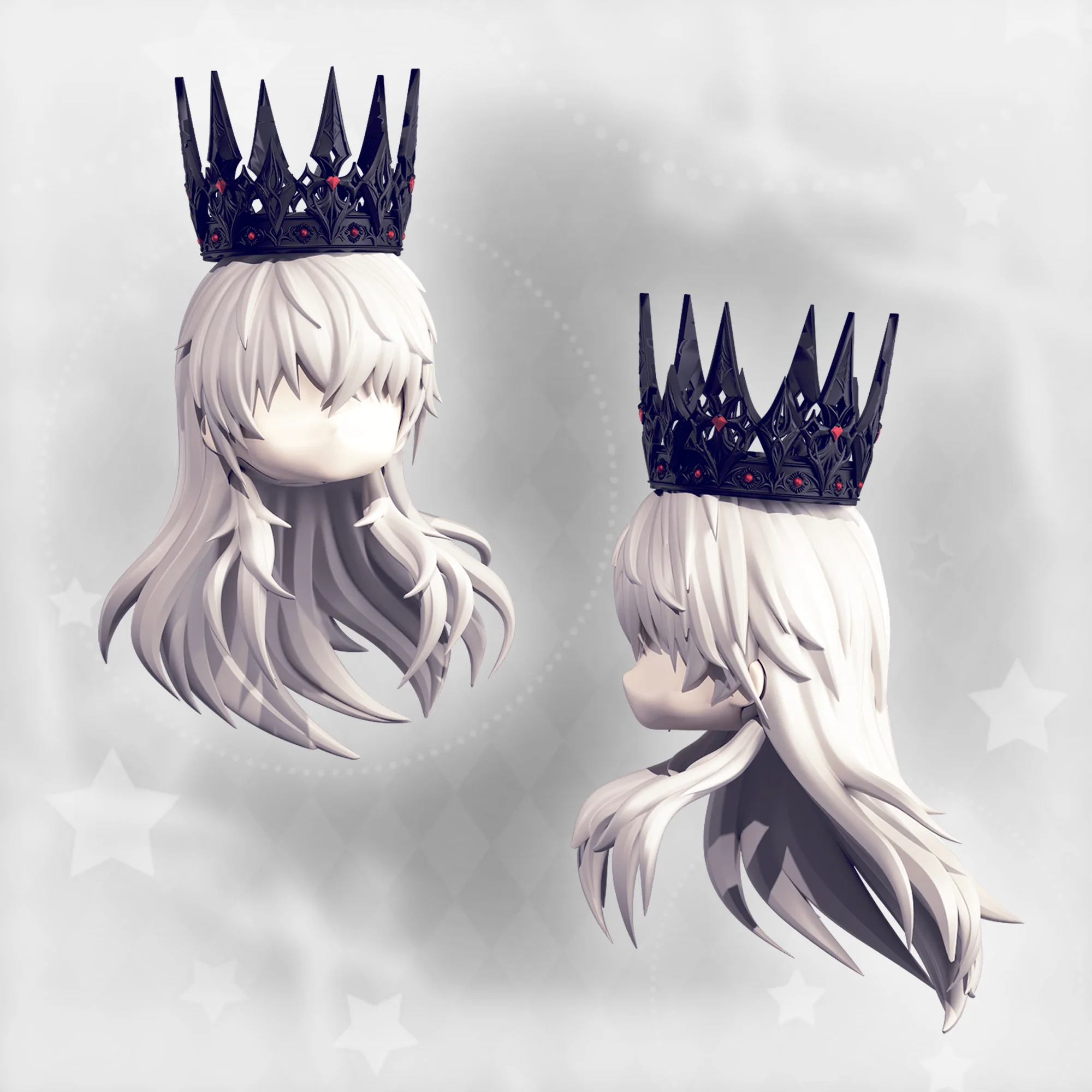 OB11 OB22 러브 앤 딥스페이스 자키에르 헤어 쉘 가발 모델 페이스플레이트 크라운 우드 블레이드 BJD 인형 액세서리 애니메이션 게임 장난감 어린이용 G