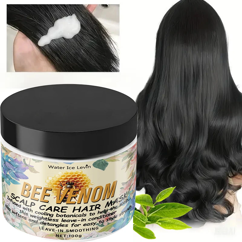 

100g Bee Venom Hair Mask Is Rich in Honey, Keratin and Biotin, Deeply Moisturizes and Moisturizes Hair, Strengthens Roots, Makes Your Hair Soft and Shiny