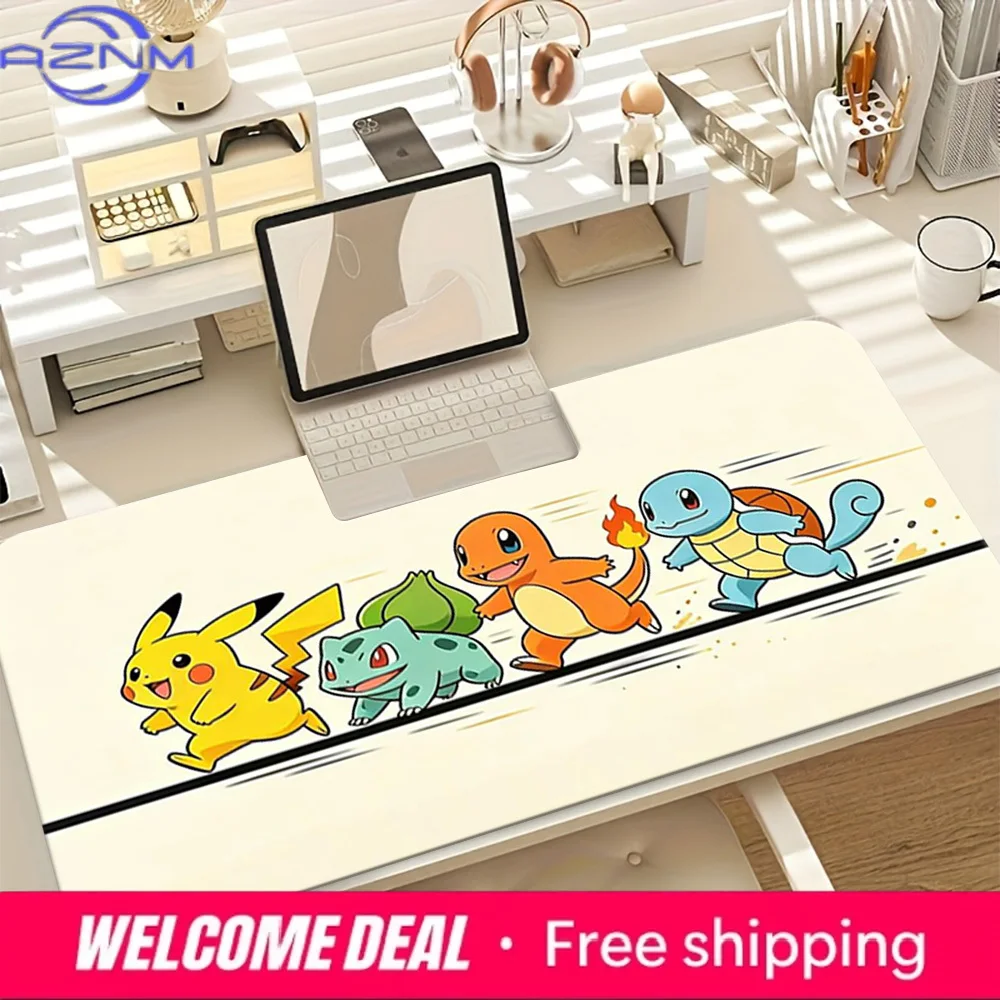Pokemon Starters Pikachu Gaming Desk Mat Non-Slip Washable