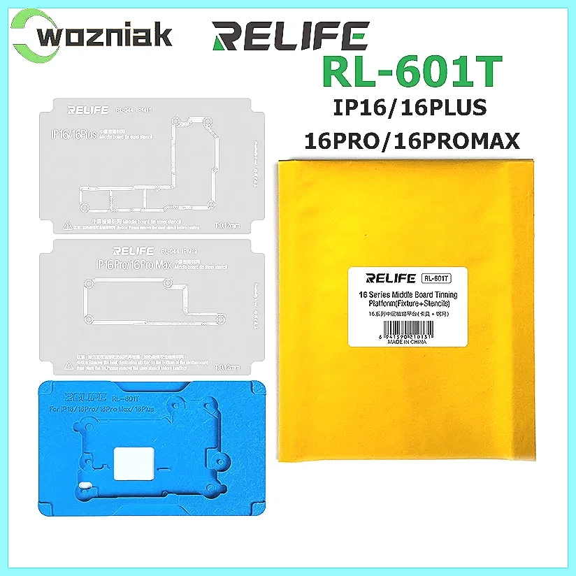RL-601T BGA Reballing Kit for iPhone 16 Series | Motherboard Repair Fixture with Stencil & Tin Planting