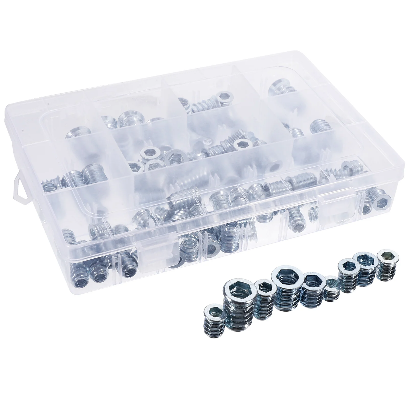 

100 шт., деревянные оцинкованные железные резьбовые вставки для вставок для 3D-печати, крепеж для деревянной мебели, ассортимент 1/4-20