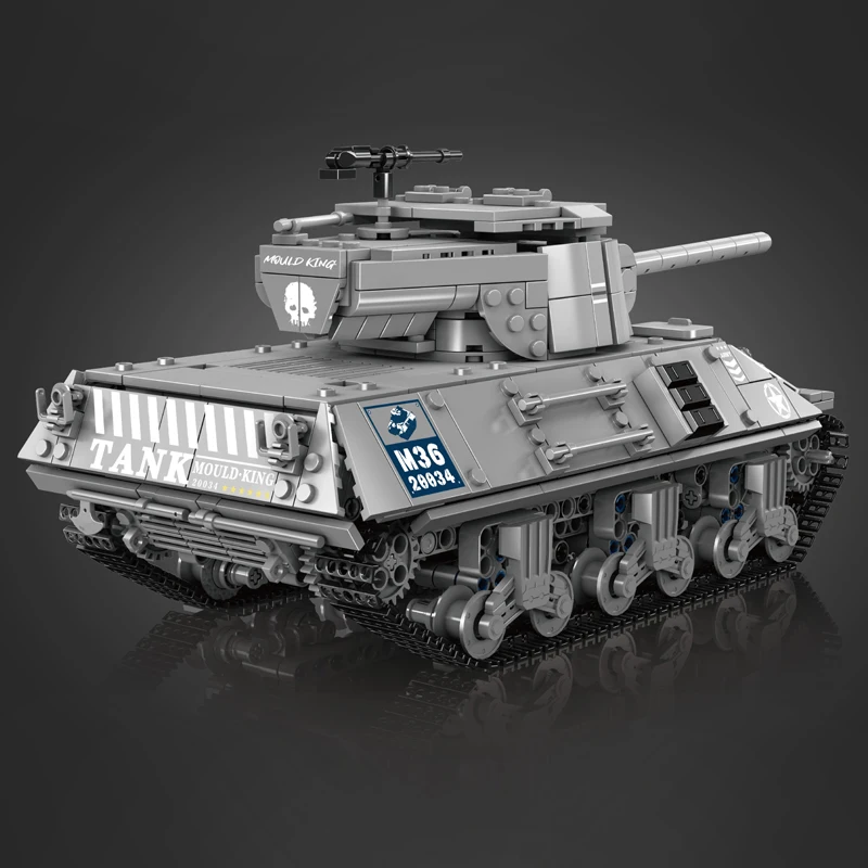 Mould King 20034 Technisches Panzerspielzeug Die Fernbedienung M36 Panzerbaustein Montage Panzermodell Ziegel Kinder Weihnachtsgeschenk