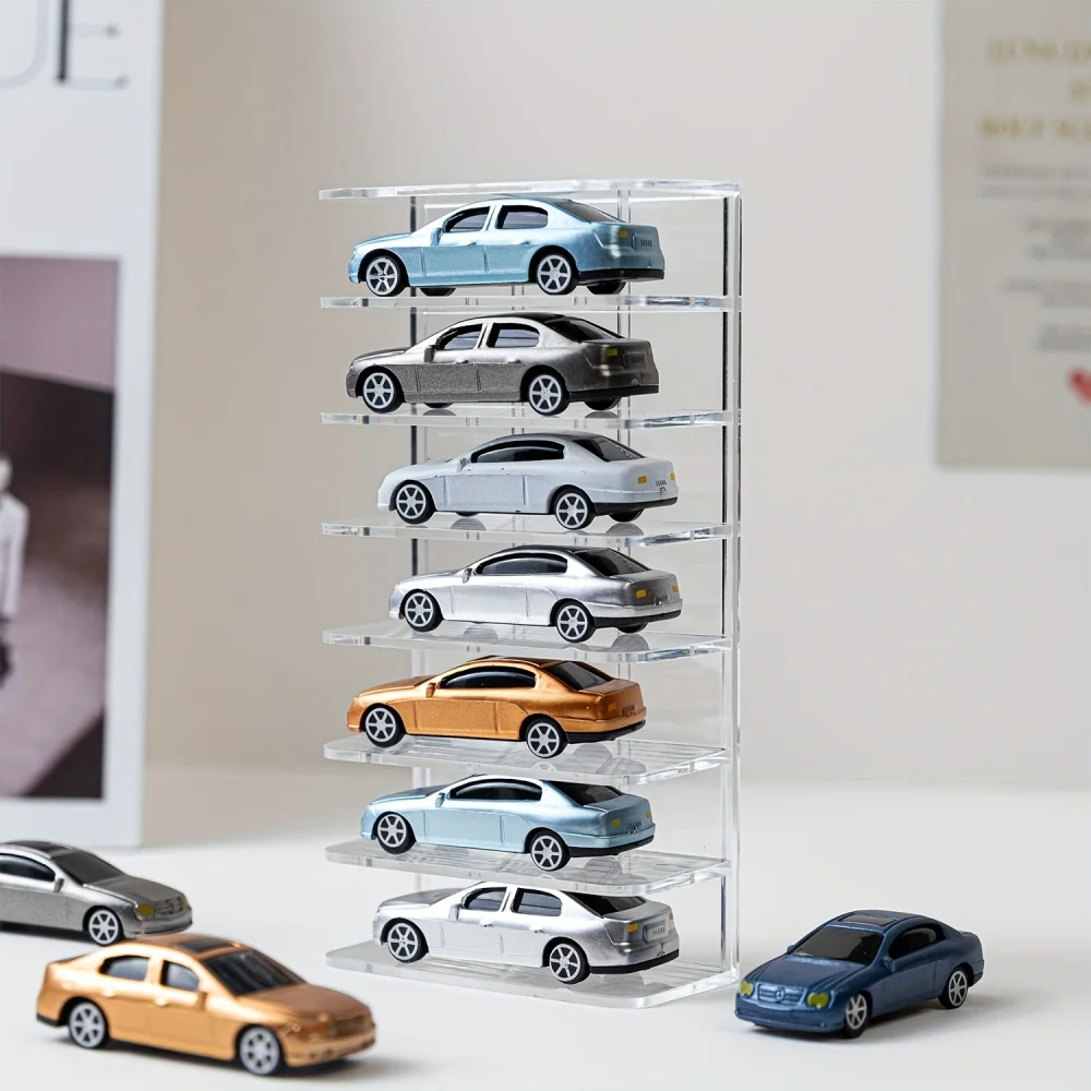 7-Schichtiger Mini-Automodell-Aufbewahrungsständer Acryl Mehrstöckiger Ausstellungsständer Kinderspielzeugauto Desktop-Organizer Vertikal Aufbewahrt – Detail 3