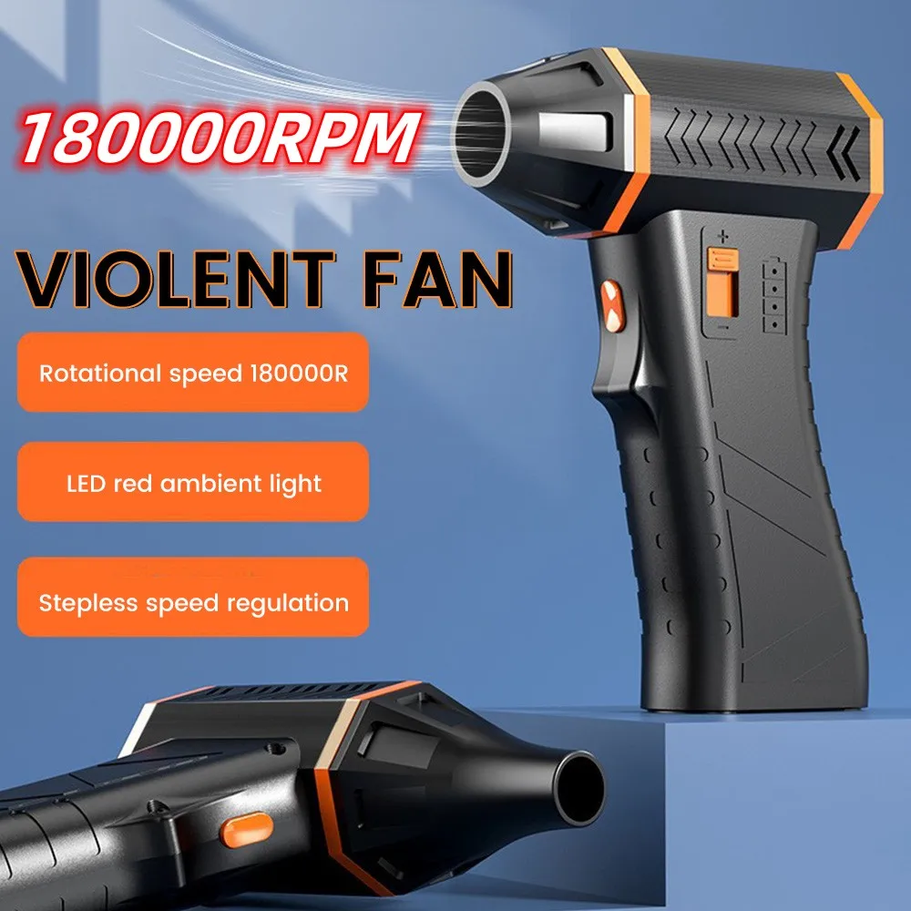 New 180000RPM Mini Turbo Jet Fan Electric Air Duster Adjustable wind speed Turbo Violent Blower Rechargeable &Light Car Cleaning