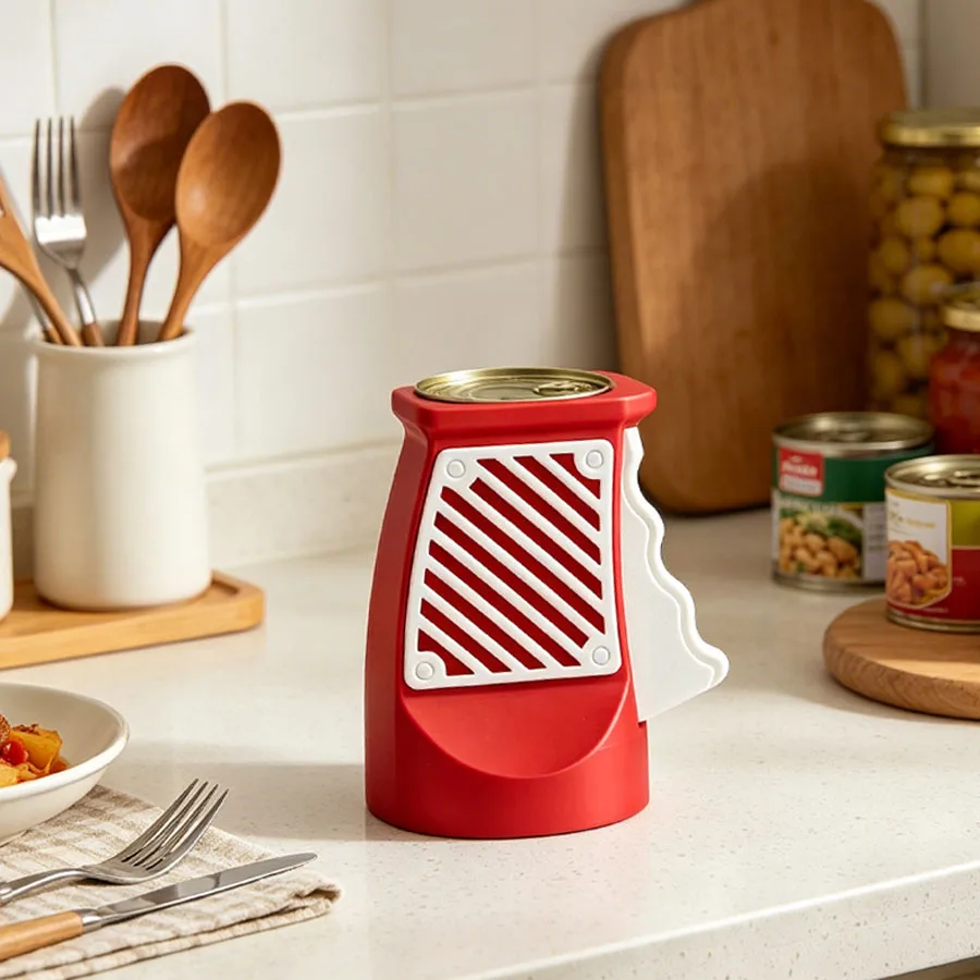 One-Handed Can Opener for Drinks, Easy to Use Manual Can Opener, Ergonomic Design for Soda, Beer, Canned Beverages