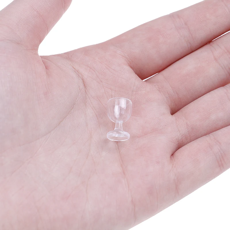 4 stuks poppenhuis miniatuur transparante wijnglazen kopjes mini simulatie plastic beker beker poppenhuis keuken decor accessoires-speelgoed