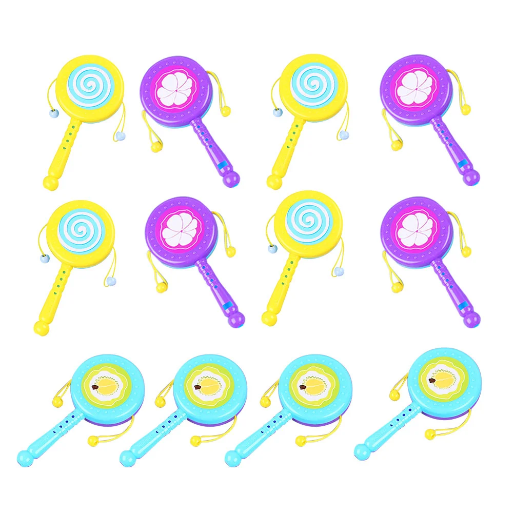 

12 Pcs Puzzle Cartoon Whistle Rattle Toddler Child Toys for Toddlers Children’s Chinese Drum Kids Pp