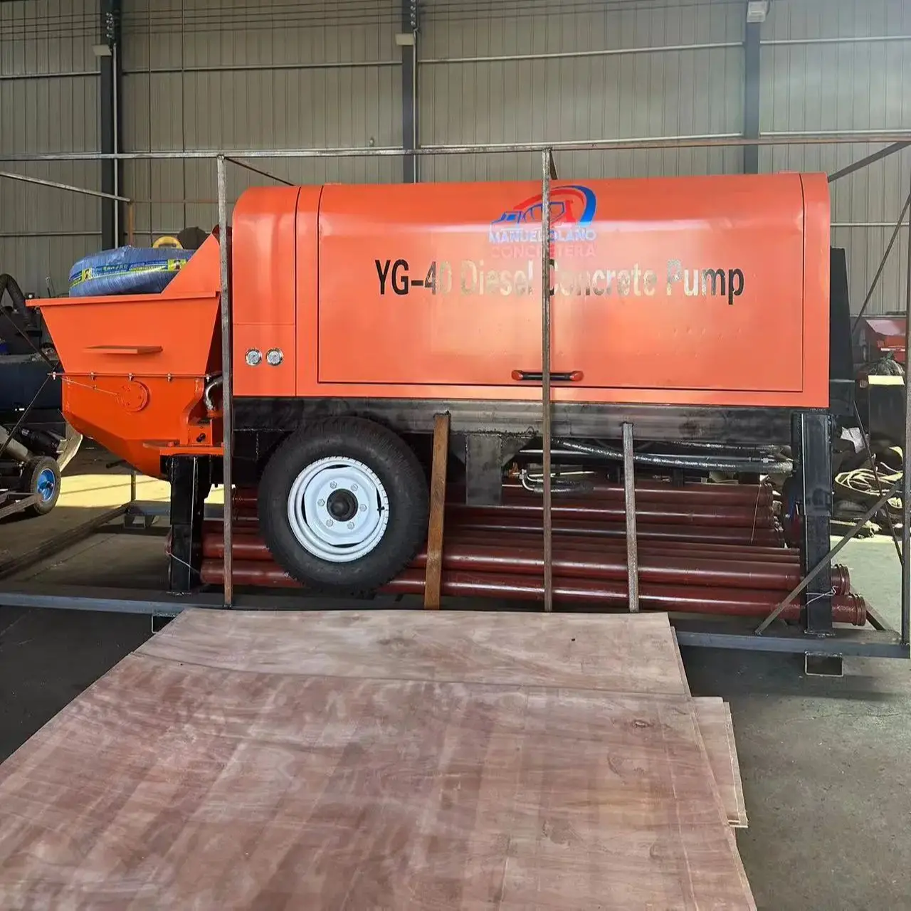 Cost Effective 40M3/H Mobile Trailer Mounted Price Concrete Pump Machine with Good Quality Diesel Concrete Pump