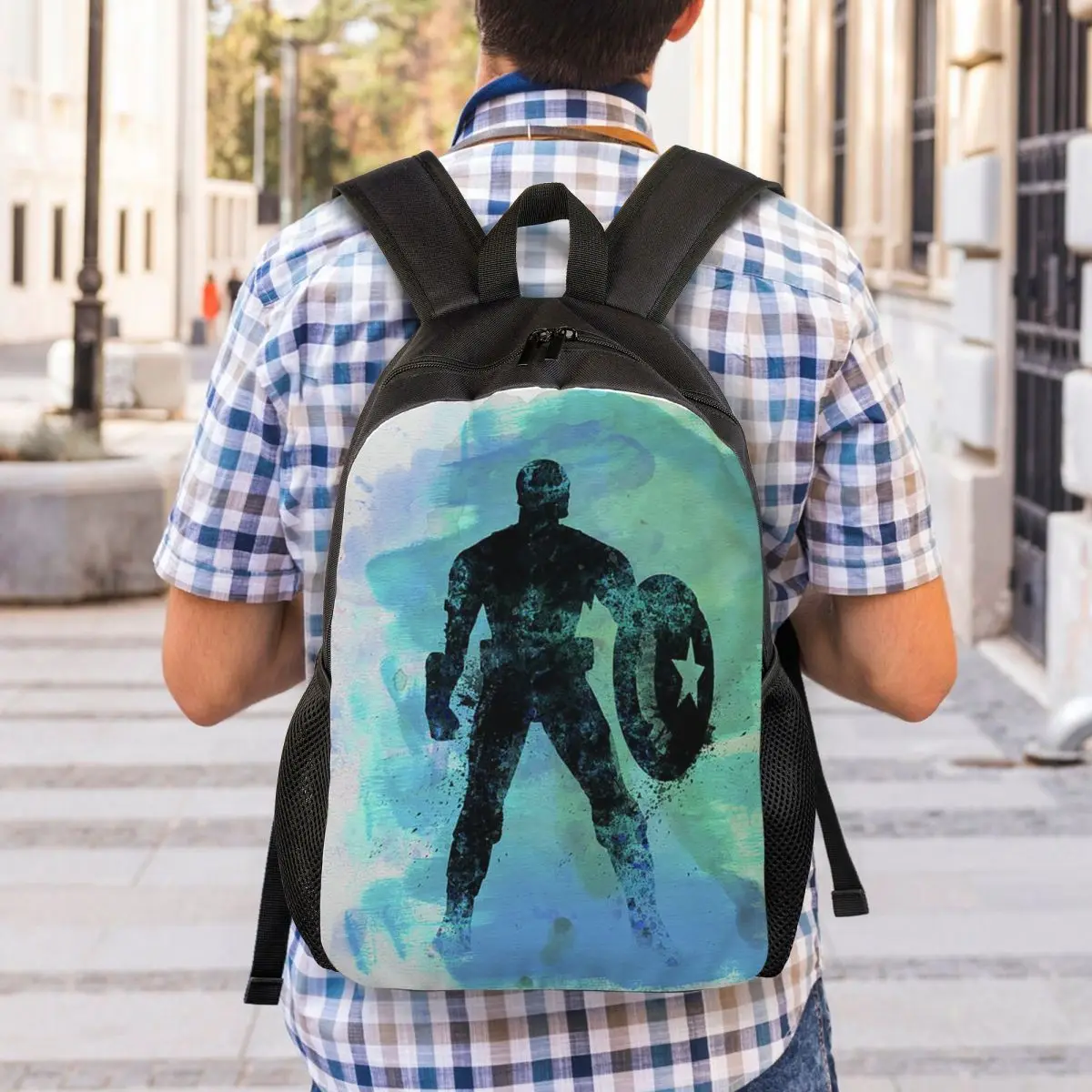 Mochilas personalizadas del escudo del Capitán América para niños y niñas, morrales coloridos de Los Vengadores para la escuela de cómics de Marvel, mochilas de viaje para la universidad