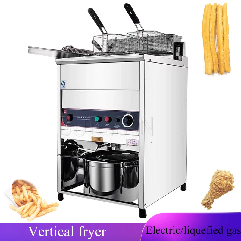 

Commercial 220V Large Opening Vertical Electric Fryer 30L Large Capacity Stainless Steel Fryer Stainless Steel