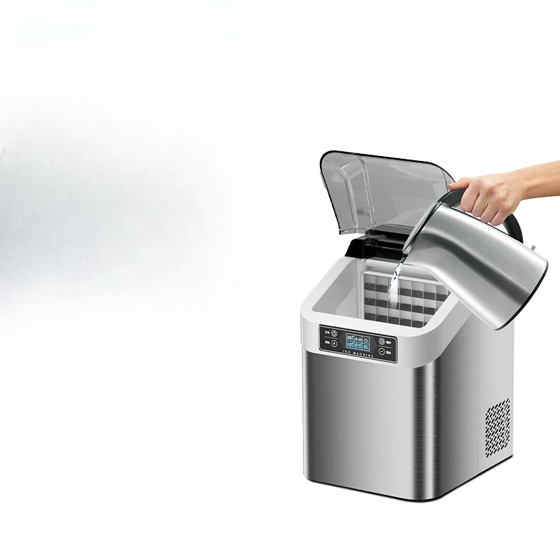 

Ice machine household and commercial fully automatic small milk tea shop ice granulator large square ice all-in-one machine