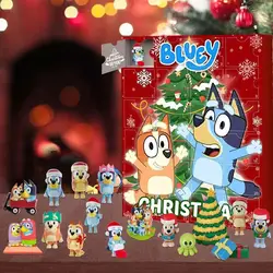 Anime Bluey Merry Christmas Advent Calendar Blind box Cartoon Cute Advent Figure Toys Children Christmas Countdown Xmas Gifts