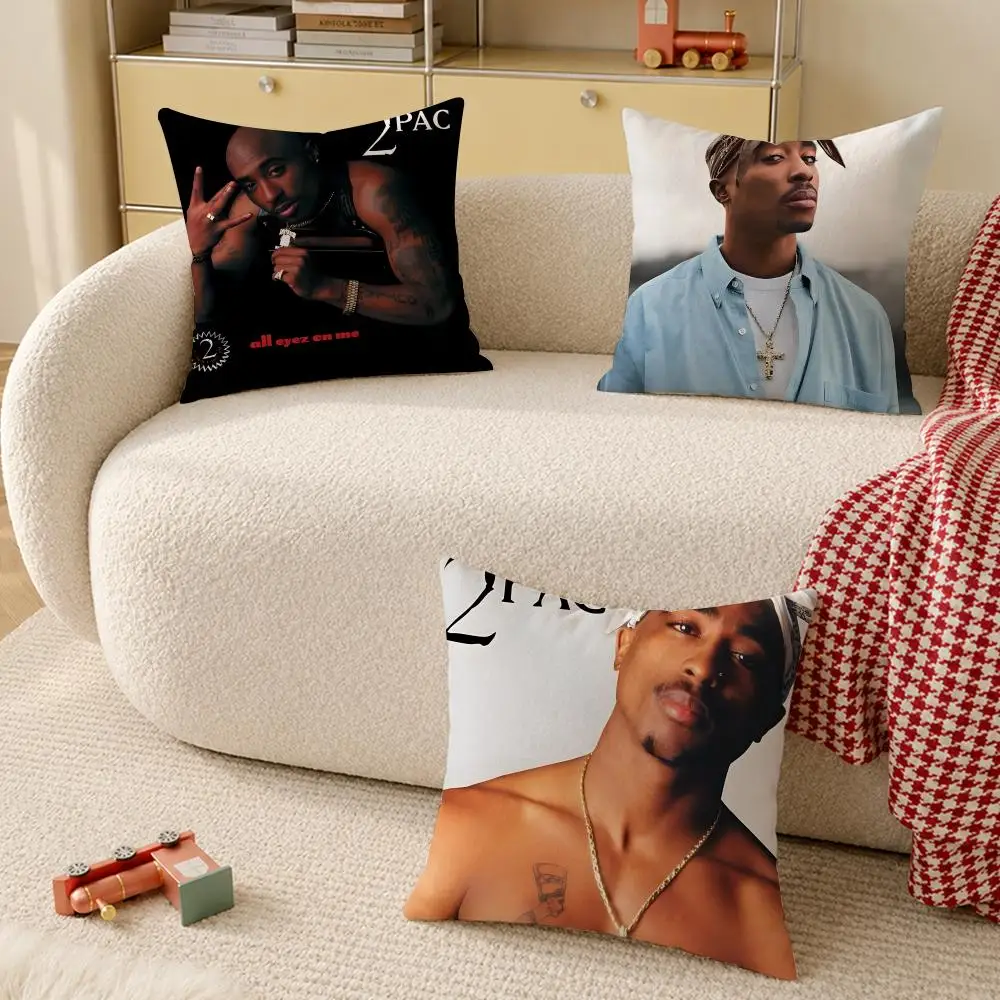 2Pac T-Tupac S-Shakur All Eyez On Me Cushion Cover Wrinkle-Resistant Short Plush Cushion Covers Breathable Machine-Washable