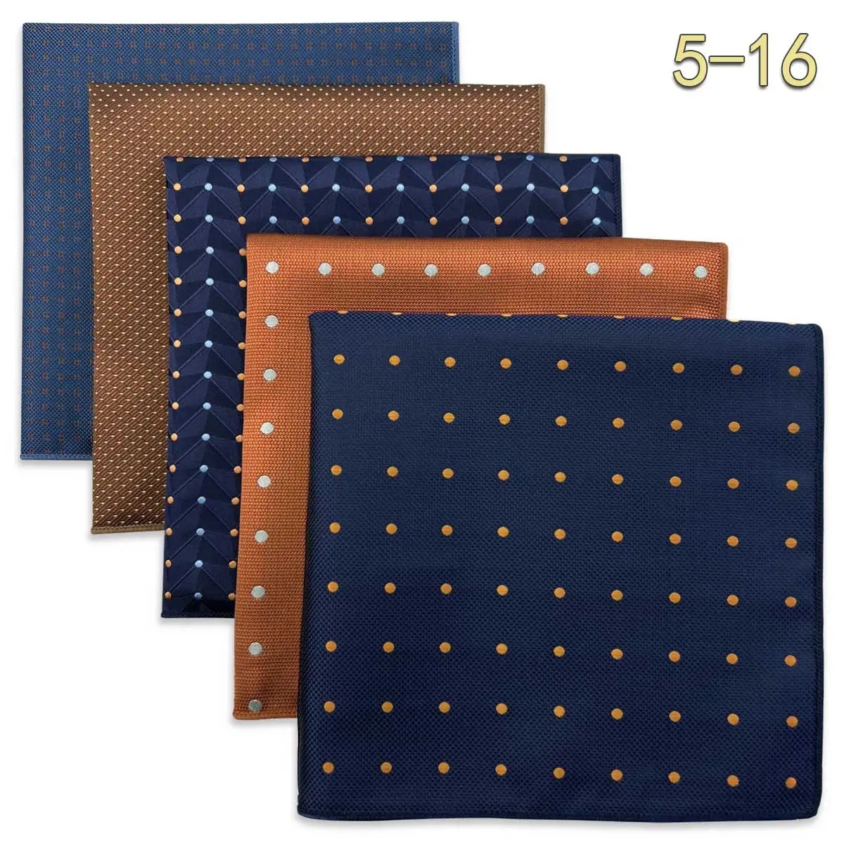 5 PCS Men's Pocket Square Set, Assorted Handkerchief Styles