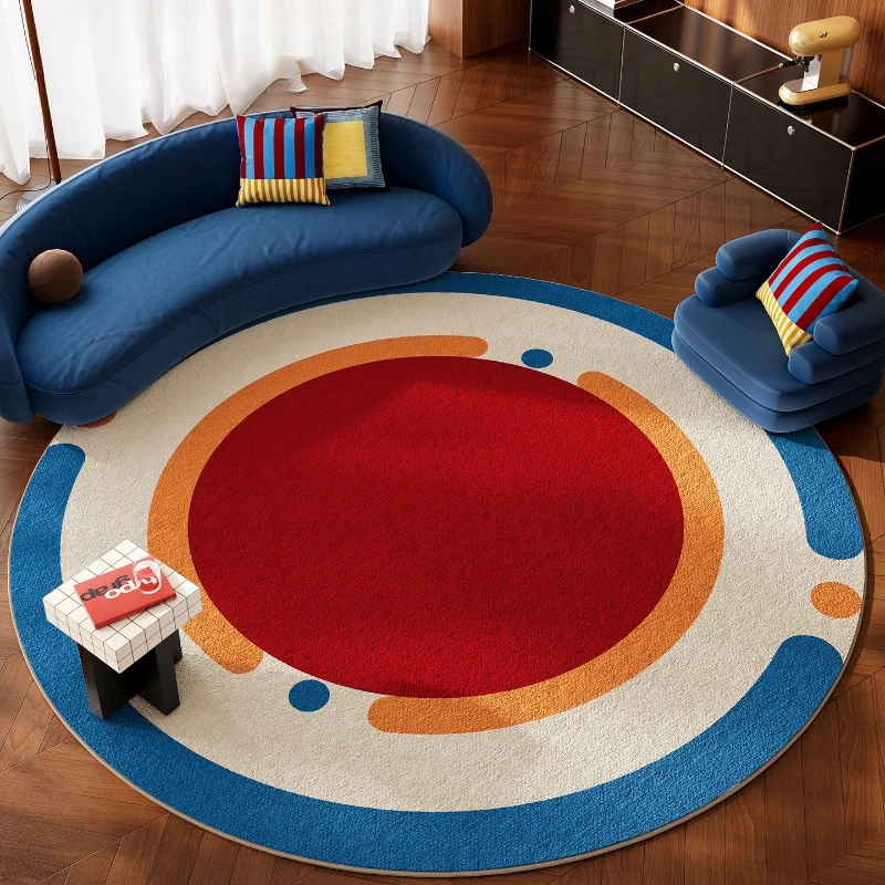 Dopamin Color Carpets for Living Room Washable Bedroom Decor Round Carpet Anti Slip Lounge Floor Mat Nordic Style Cloakroom Rug
